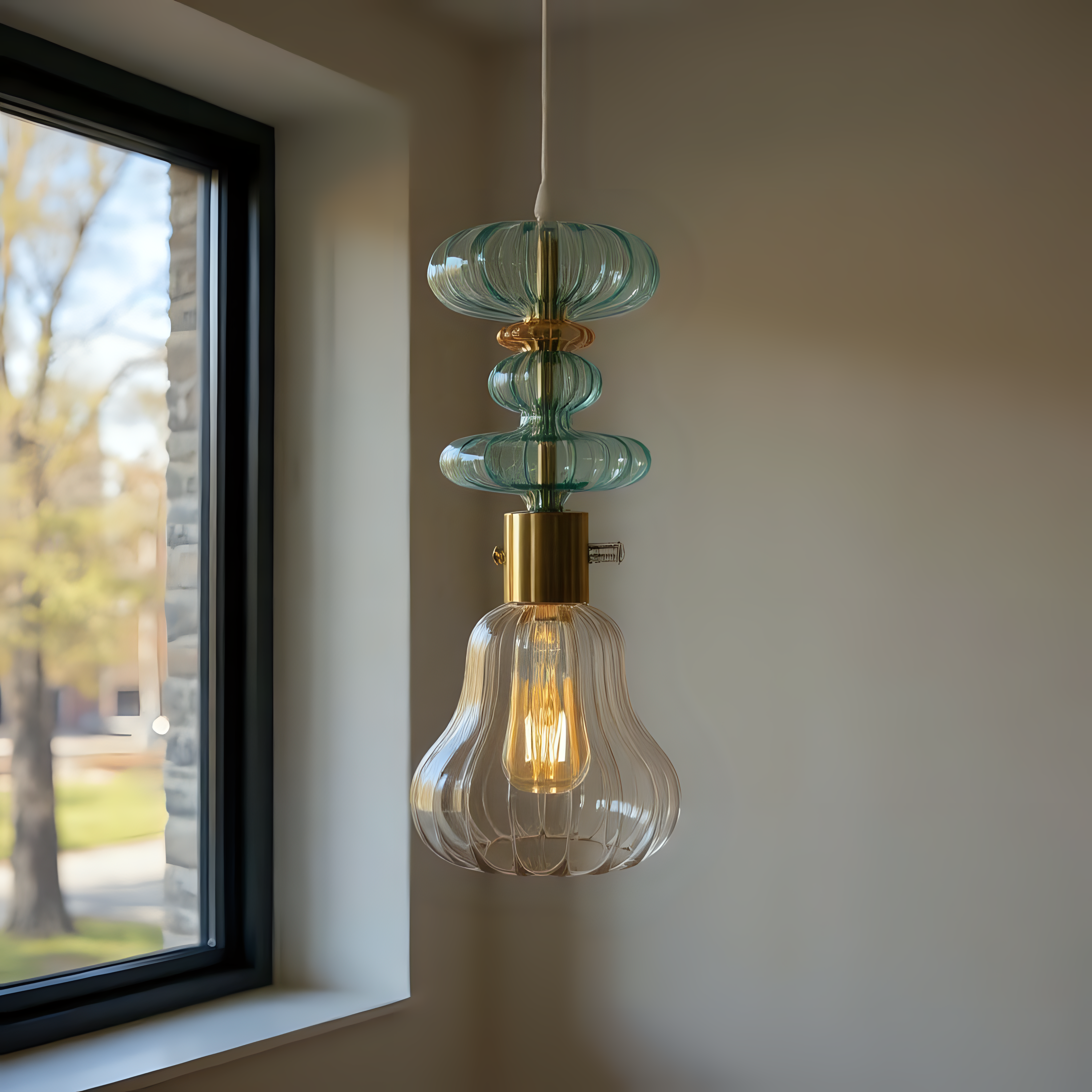 Hand Blown Glass Pendant Light